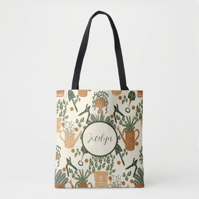 Tote Bag Terre en terre cuite et Plante vert : Amoureux des (Devant)