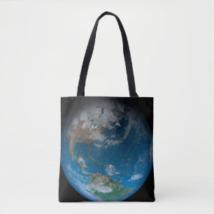 Tote Bag Terre Pleine Avec Amérique Du Nord Et Du Sud.