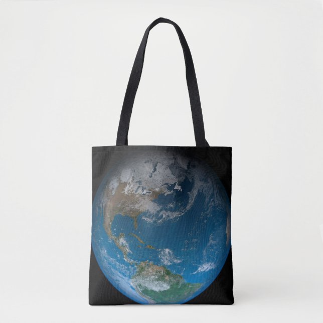 Tote Bag Terre Pleine Avec Amérique Du Nord Et Du Sud. (Devant)