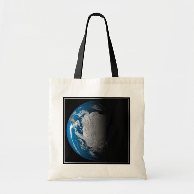 Tote Bag Terre Pleine Montrant Des Nuages Simulés Sur L'Ant (Devant)