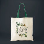 Tote Bag Terre verte rustique Mère de la mariée<br><div class="desc">Elégante et douce aquarelle rustique cadre botanique avec calligraphie moderne et sac fourre-tout typographique classique pour votre mère.</div>