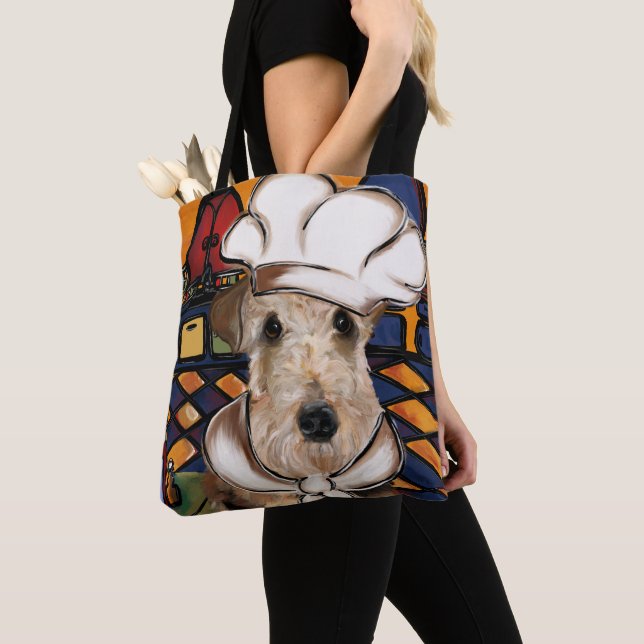 TOTE BAG  TERRIER AIREDALE        (De près)