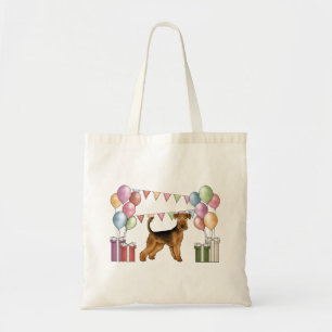 Tote Bag Terrier Airedale Anniversaire Avec Couleurs Pastel