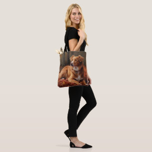 Tote Bag Térrier de canard de Nouvelle-Écosse en automne le