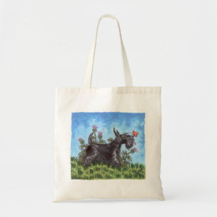 Tote Bag Terrier écossais avec des chardons fourre-tout