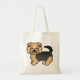 Tote Bag Terrier Norfolk noir et feu Chien de dessin animé