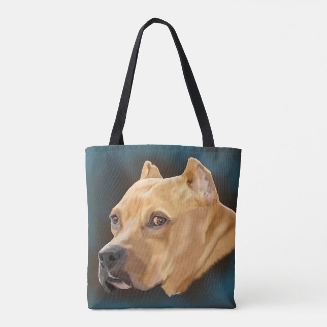 Tote Bag Terrier Pitbull Rouge (Dos)