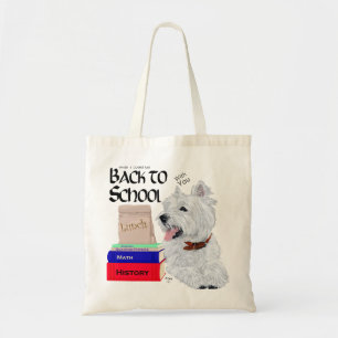 Tote Bag Terrier West Highland White retour à l'école