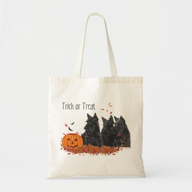 Tote Bag Terriers Écossais Halloween (Devant)