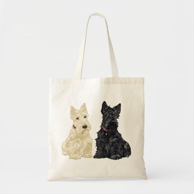 Tote Bag Terriers écossais roux et noirs (Devant)