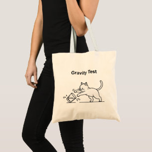 Tote Bag Test de gravité avec un chat drôle Science migno