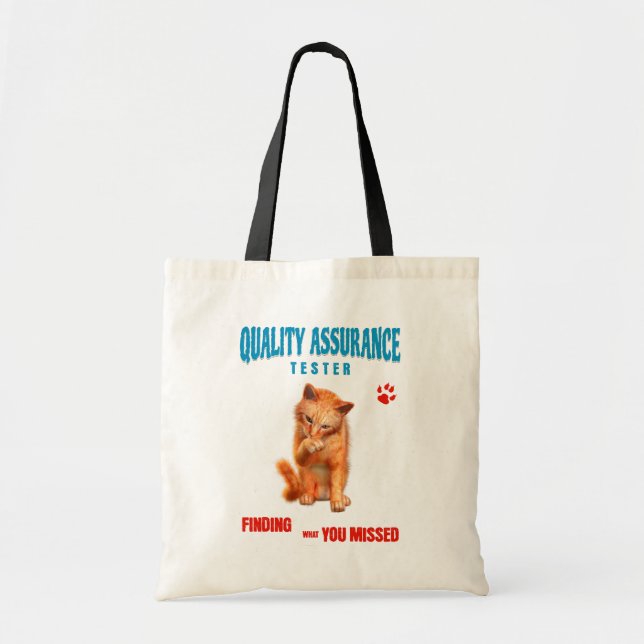 Tote Bag Testeur QA Humour de chat (Devant)