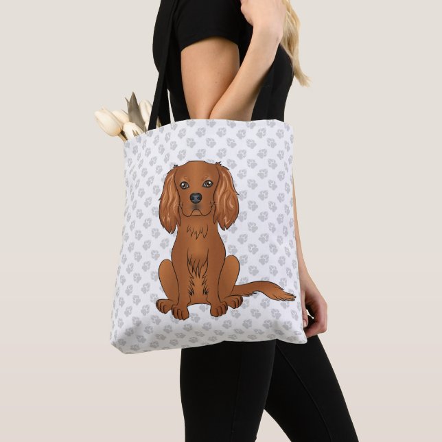 Tote Bag Tête de Cavalier King Charles Spaniel Rubis & Patt (De près)