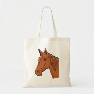 Tote Bag Tête de cheval marron ferme animal