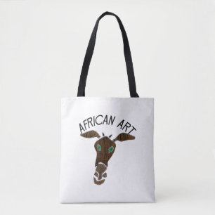 Tote Bag Tête de girafe d'art africain