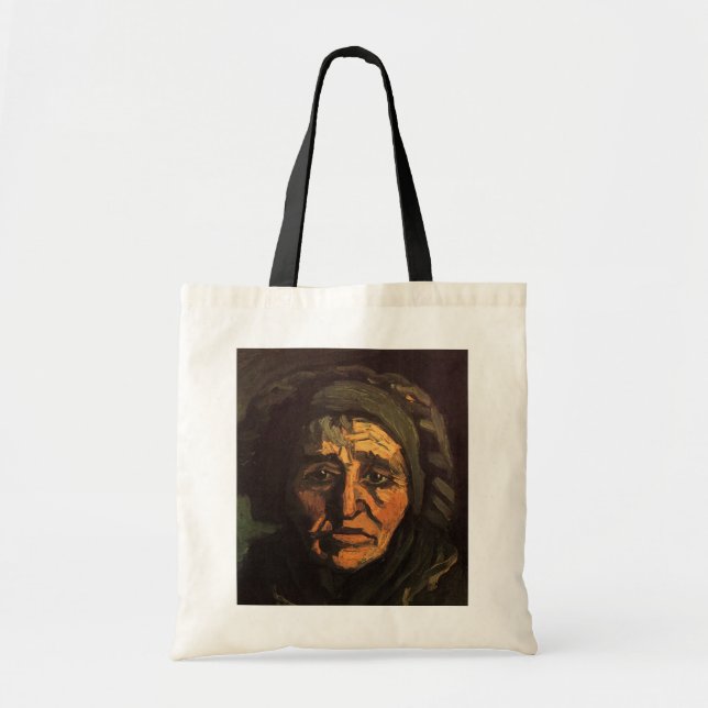 Tote Bag Tête de paysanne au bonnet de dentelle par Vincent (Devant)