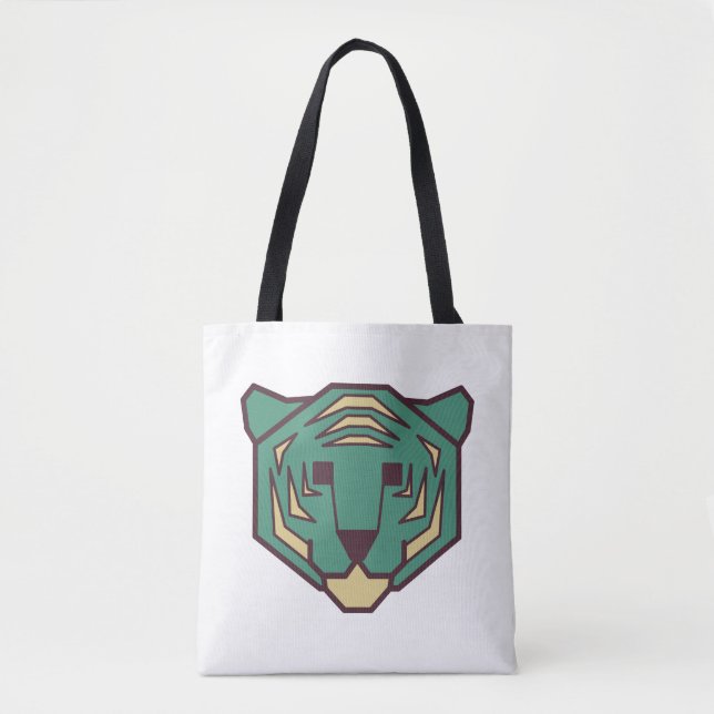 Tote Bag Tête de tigre bleue (Devant)