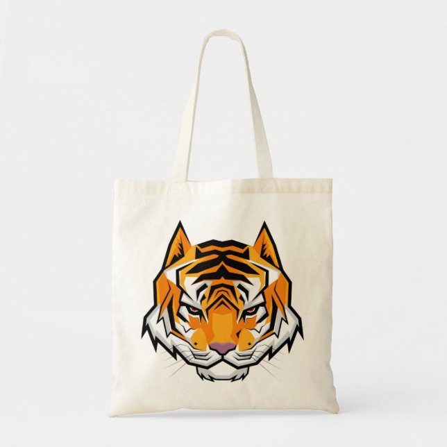 Tote Bag Tête de tigre en colère (Devant)