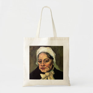 Tote Bag Tête de vieille femme à la coiffe blanche par Vinc