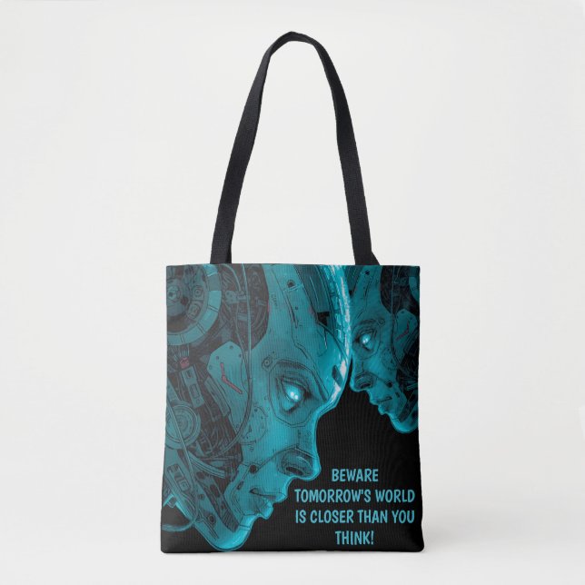 TOTE BAG TÊTE ROBOTIQUE CYBORG (Devant)