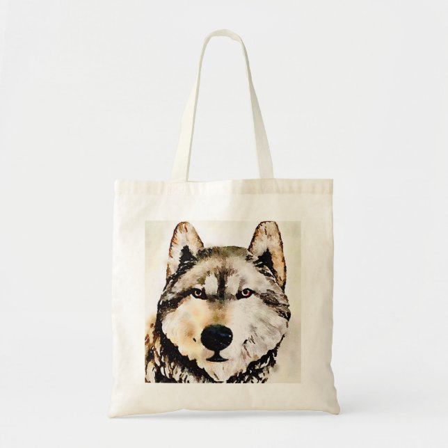 Tote Bag Tête sylvatique de loup (Devant)