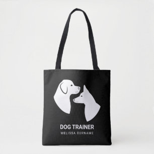 Tote Bag Têtes de chien blanc mignonnes en silhouette - Dre