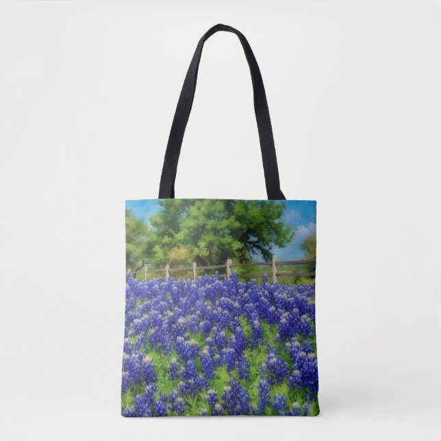 Tote Bag Texas Bluebonnets Blue Flowers Hill Pays Fourre-to (Devant)