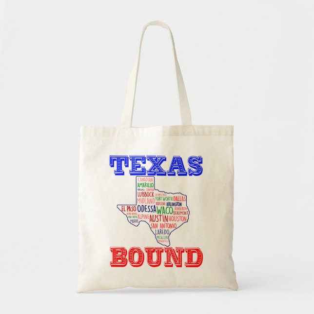 Tote Bag TEXAS BOUND, Déménagement au Texas (Devant)