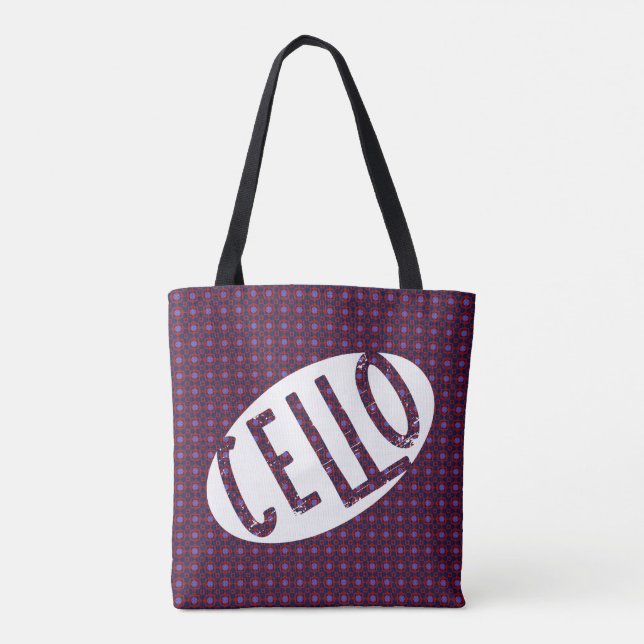Tote Bag Texte brut ovale cello (Dos)