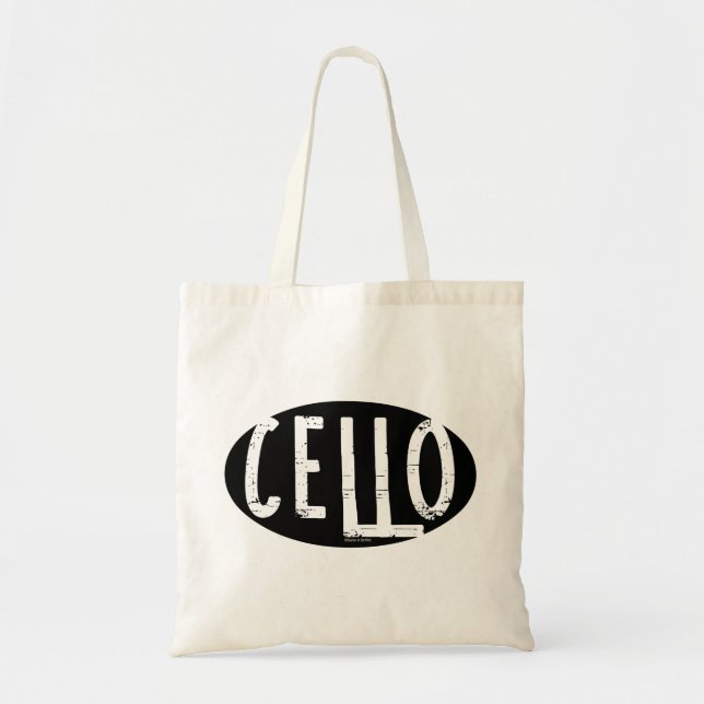 Tote Bag Texte brut ovale cello (Devant)