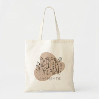 Tote Bag Texte Coloré "Reste avec moi"