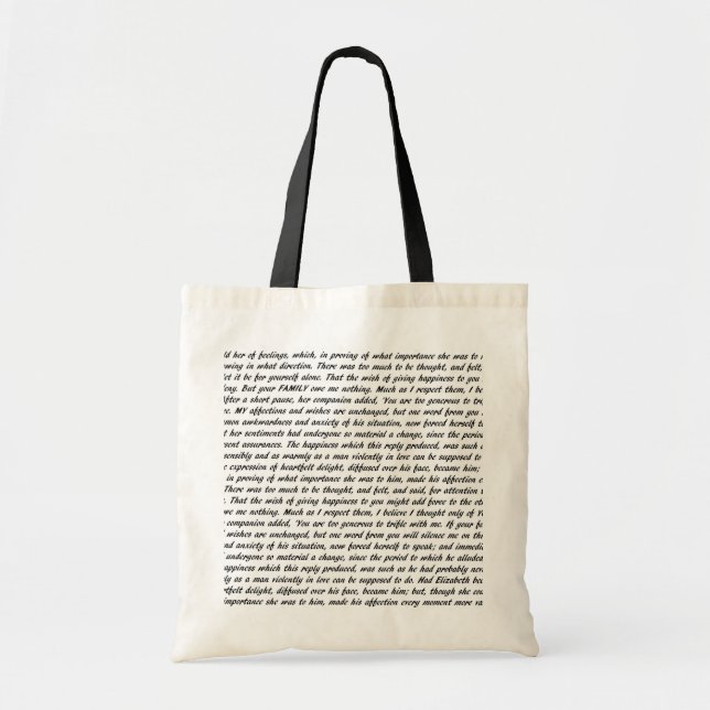Tote Bag Texte de fierté et de préjudice (Devant)