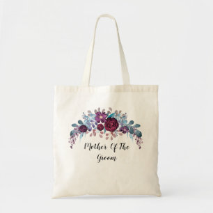 Tote Bag Texte de monogramme personnalisé fleur de peinture