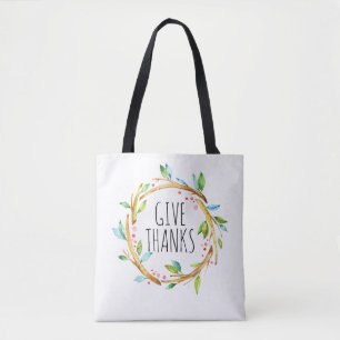 Tote Bag Texte De Remerciements À Thanksgiving Wreath