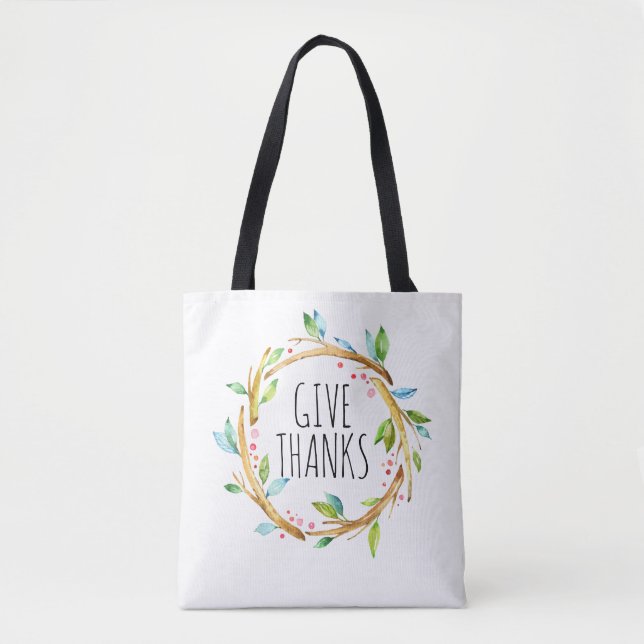 Tote Bag Texte De Remerciements À Thanksgiving Wreath (Devant)