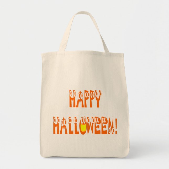 Tote Bag Texte de squash d'Halloween (Devant)