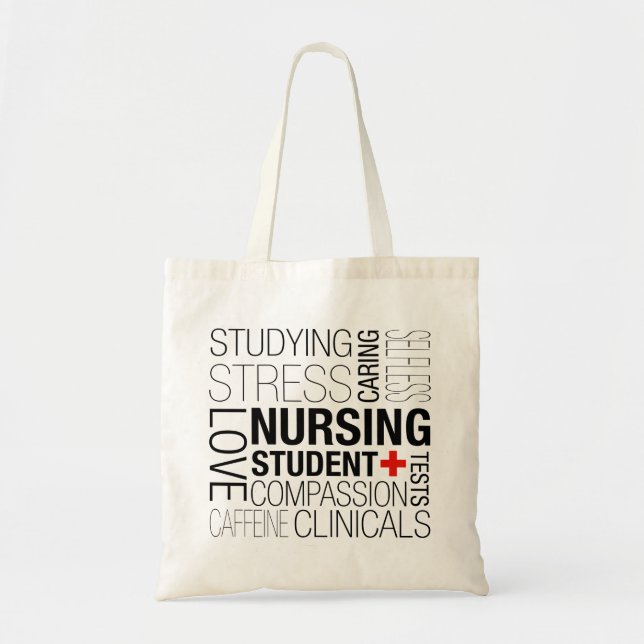 Tote Bag Texte d'étudiant de soins (Devant)