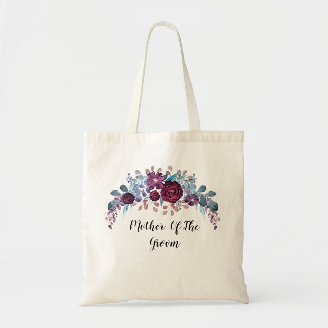Tote Bag Texte monographique personnalisé aquarelle flore d (Devant)
