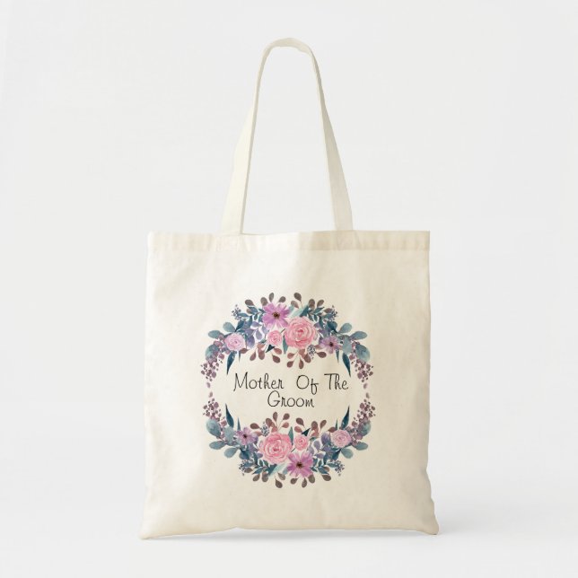 Tote Bag Texte monographique personnalisé aquarelle flore d (Devant)