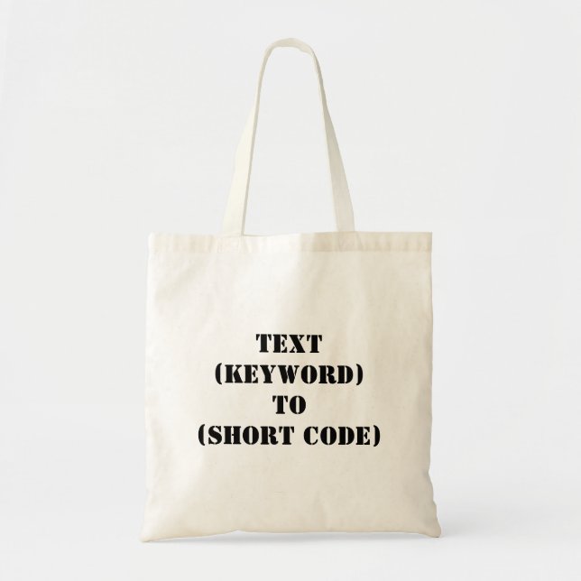 TOTE BAG TEXTE (MOT-CLÉ) À (CODE COURT) (Devant)
