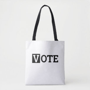 Tote Bag Texte noir et blanc Vote