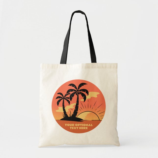 Tote Bag Texte personnalisé Coucher de soleil sur l'île tro (Devant)