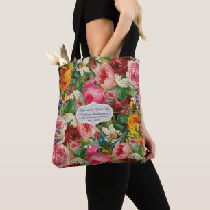 Tote Bag TEXTE PERSONNALISÉ DE Roses vintages FOURRE-TOUT