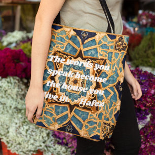 Tote Bag Texte personnalisé Khatam Marquetry Cadeaux d'art
