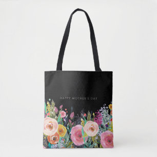 Tote Bag Texte personnalisé   Vivid Floral   Fête des mères