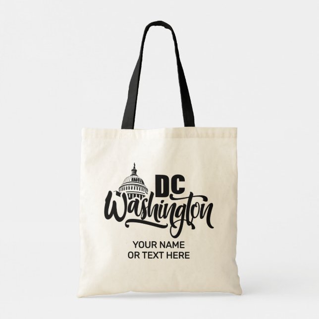 Tote Bag Texte personnalisé Washington DC (Dos)