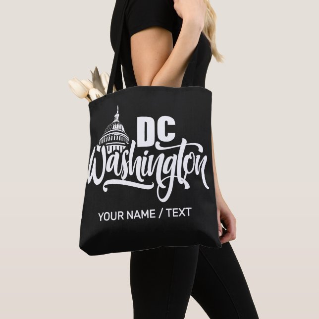 Tote Bag Texte personnalisé Washington DC (De près)