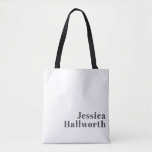 Tote Bag Texte rétro moderne élégant et modifiable   Gris