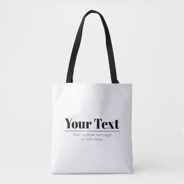 Tote Bag Texte rétro-moderne élégant | Noir & Blanc (Devant)
