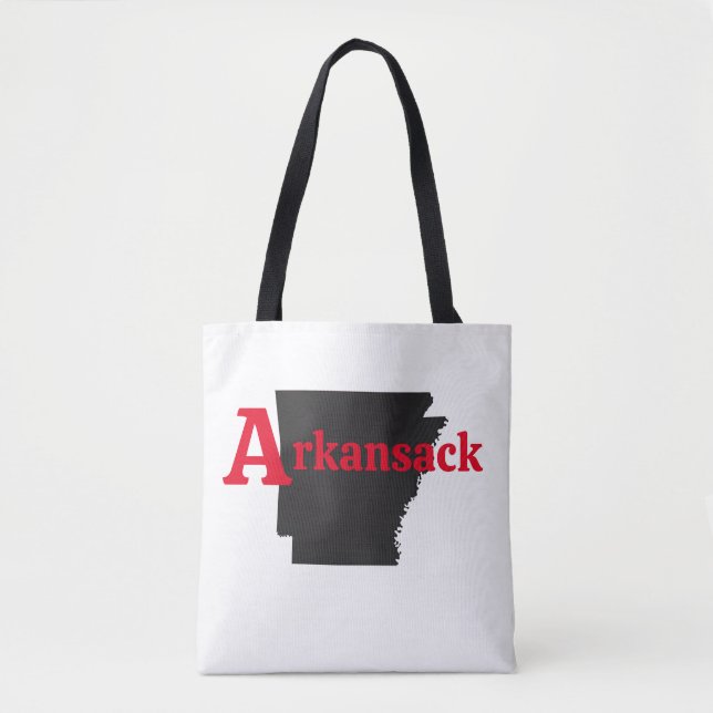 Tote Bag Texte rouge Arkansack (Devant)